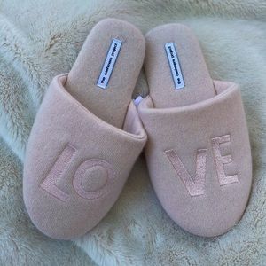 The Cashmere Project Pink LOVE Slippers